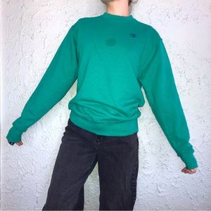 CHAMPION Blue/Green Crewneck Sweatershirt
